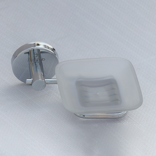 Diamond Toughen Glass Soap Dish - Color: Silver