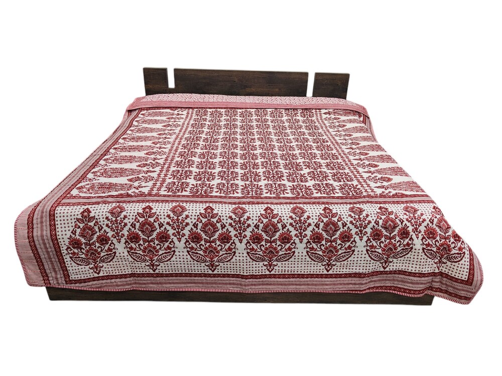 Cotton Screen Printed Quilted Bedcover