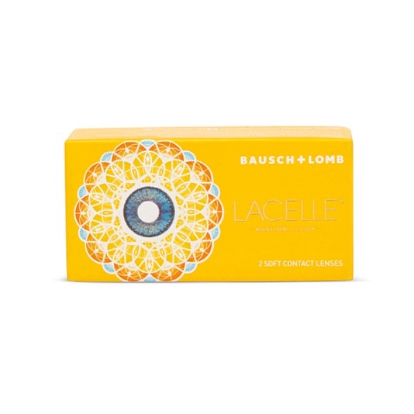 Bausch & Lomb Lacelle Natural Look Aqua Color Quarterly Contact Lens (2 Lens/Box) Plano