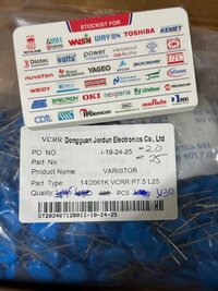 Mov-14d561k Metal Oxide Varistor Thakor (vcrr)