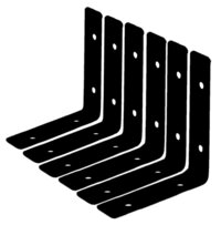 6 Pack 4" X 4" Iron Shelf Brackets - Iron Material, 4 Inch Size | Modern Design, Ideal For Floating Shelves And Wall Displays