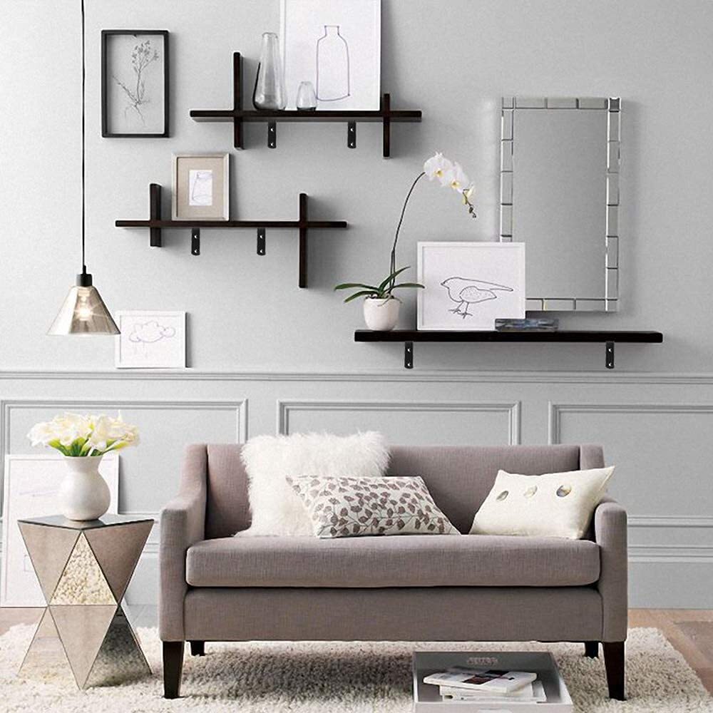 6 Pack 4" X 4" Iron Shelf Brackets, Metal Shelf Bracket, Modern Shelf Bracket