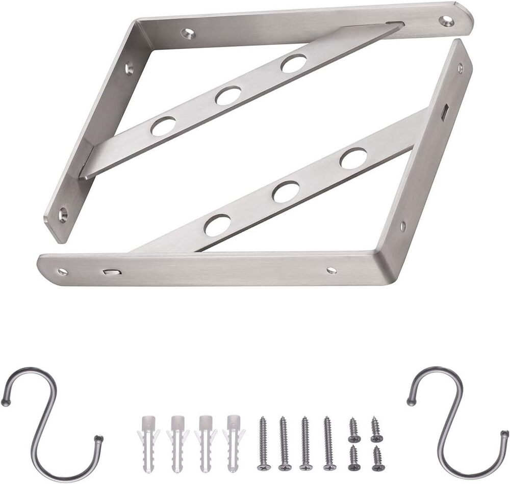 10", 2 Pack Heavy Duty Solid Shelf Support Corner Brace Joint Right Angle Bracket Stainless Steel Shelf Bracket L Bracket - Size: 10 Inch