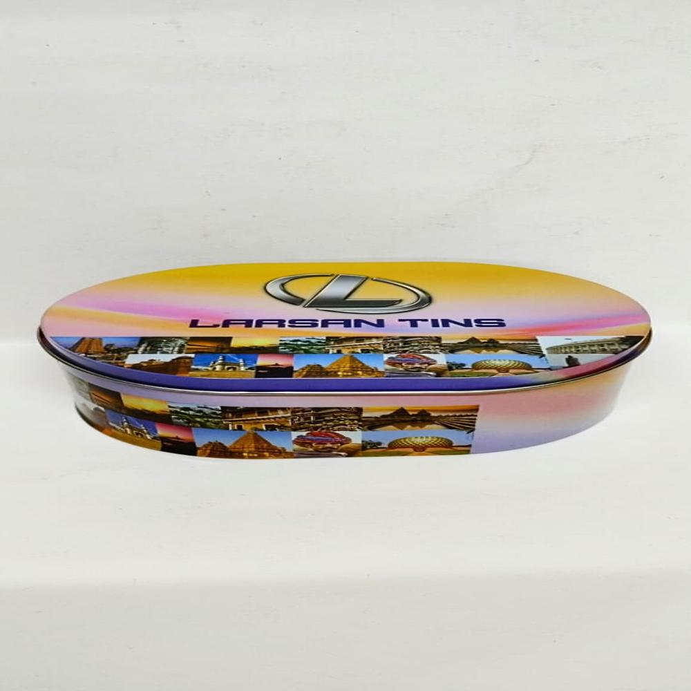 Oval shape Chocolate Tin box