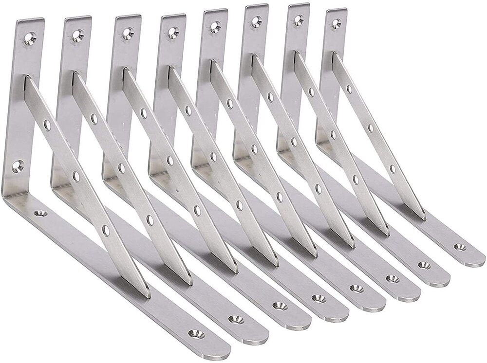 8 inch 8PCS of Stainless Steel Heavy Duty Shelf Brackets,Shelf Support Brackets