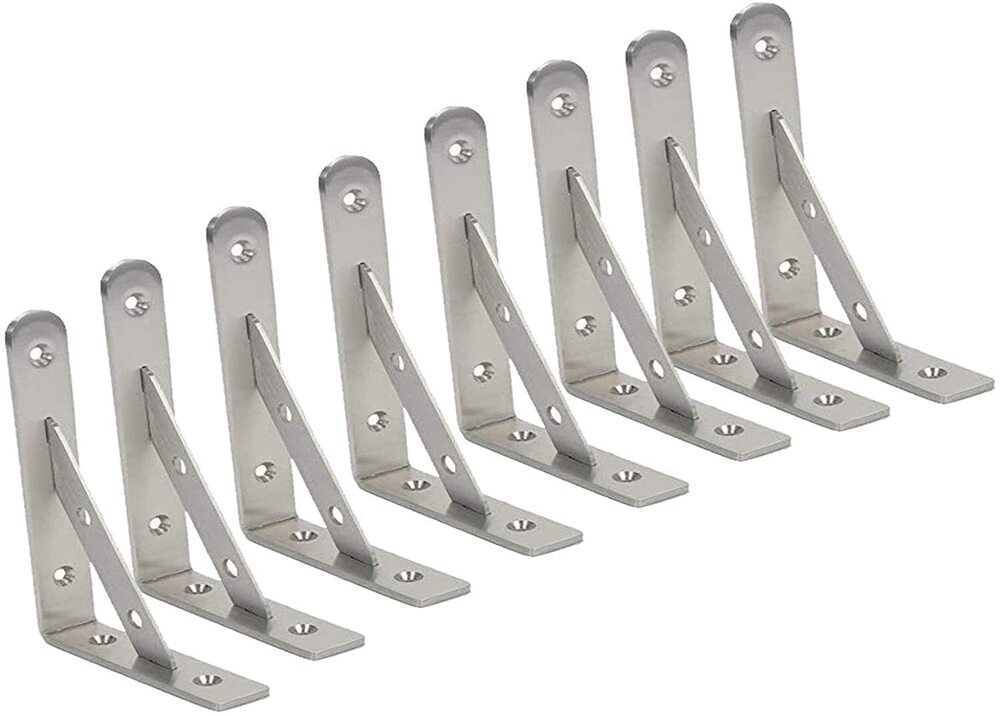 6 inch 8PCS of Stainless Steel Heavy Duty Shelf Brackets,Shelf Support Brackets