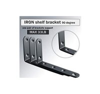 8pcs Corner Brace Black Steel L Brackets for Shelves 5 Inch x 3 Inch