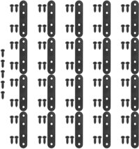 Straight Bracket Stainless Steel Black Straight Flat Brace Mending Repair Flat Plates With Screw (80mm, 20 Pack)