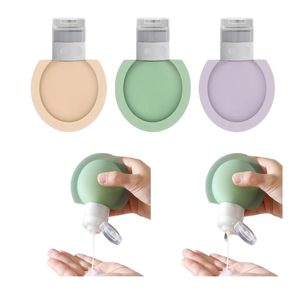 Silicone Lotion Bottle  3Pcs Set - 90Ml - Color: Multi