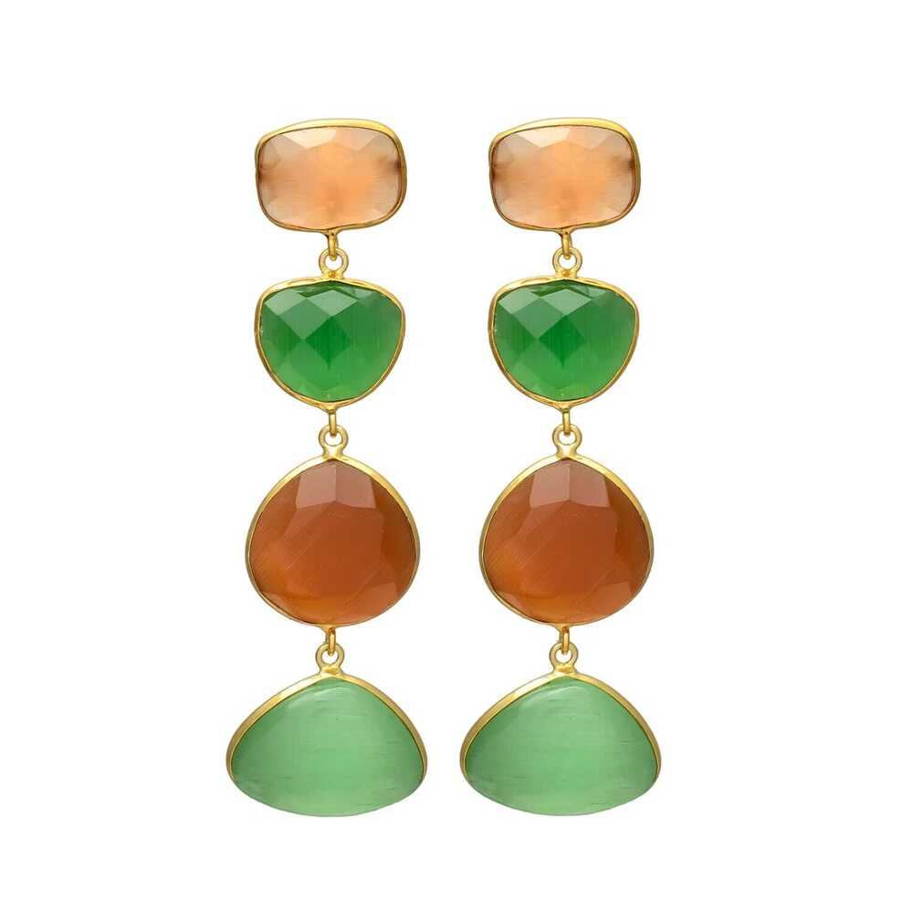 New Arrival Elegant Layered Teardrop and Gem Earrings for Women