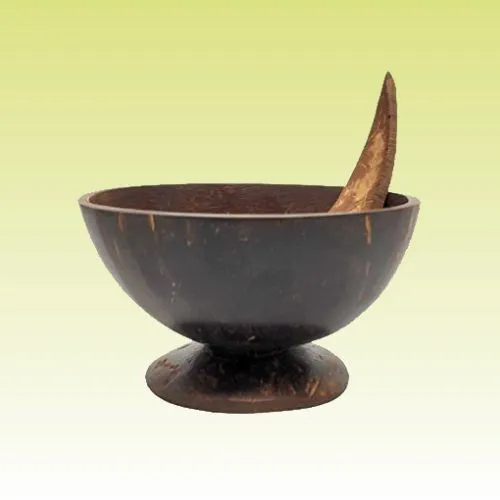 Coconut Shell Ice Cream Bowls - Color: Brown