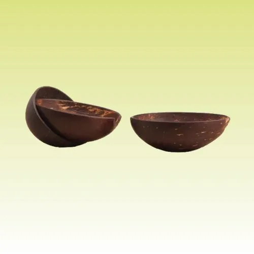 Coconut Shell Oval Shape Cups - Color: Brown