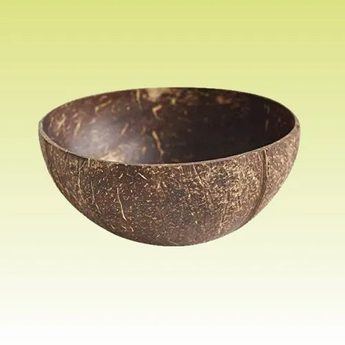 Coconut Shell Semi Polished Cups - Color: Brown