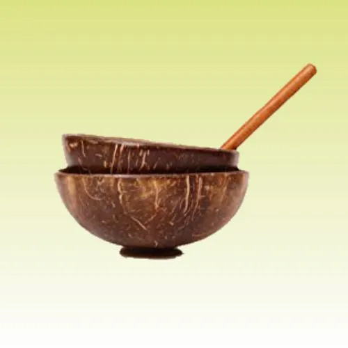 Coconut Shell Soup Cups - Color: Brown