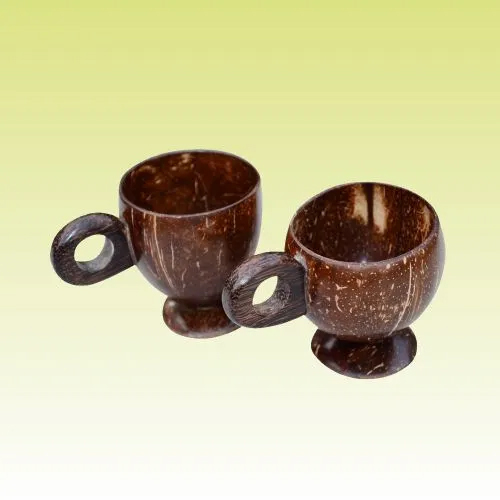 Coconut Shell Tea Cups - Color: Brown