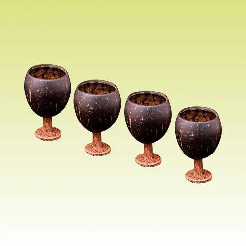 Coconut Shell Glass - Color: Brown