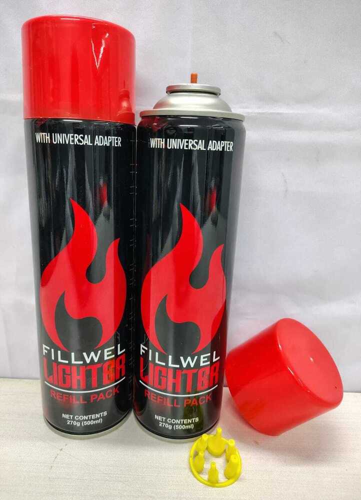 Fillwell Butane Gas Lighter - Fillwel Pack, 240 Gm | Odorless Compressed Gas For Refill, High Quality Propane & Butane Blend, No Smell While Using