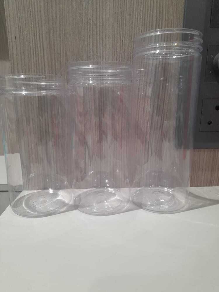 600gm Stuti - 600ml Transparent Pet Jar | Soft Material, Round Shape, Lightweight 34g Design For Storing Dry Fruits