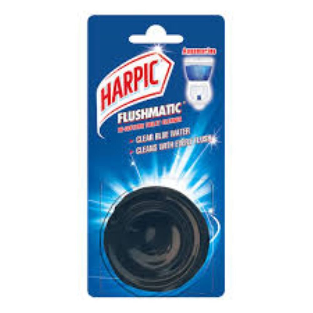 Harpic Flushmatic Single - Toilet Cleaner Cube, 50g Size, Blue & Green Color | Easy To Use, Direct Use For Continuous Toilet Hygiene