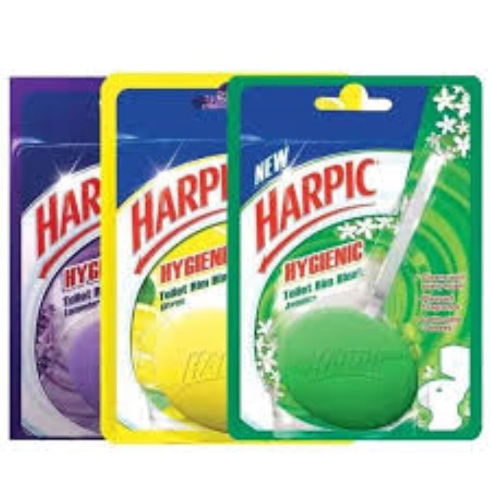 Harpic Hygiene - Toilet Cleaner Block, 95g | Lemon, Lavender, Jasmine Fragrance, Lasts Up To 3 Weeks, Cage-free Design For Maximum Freshness