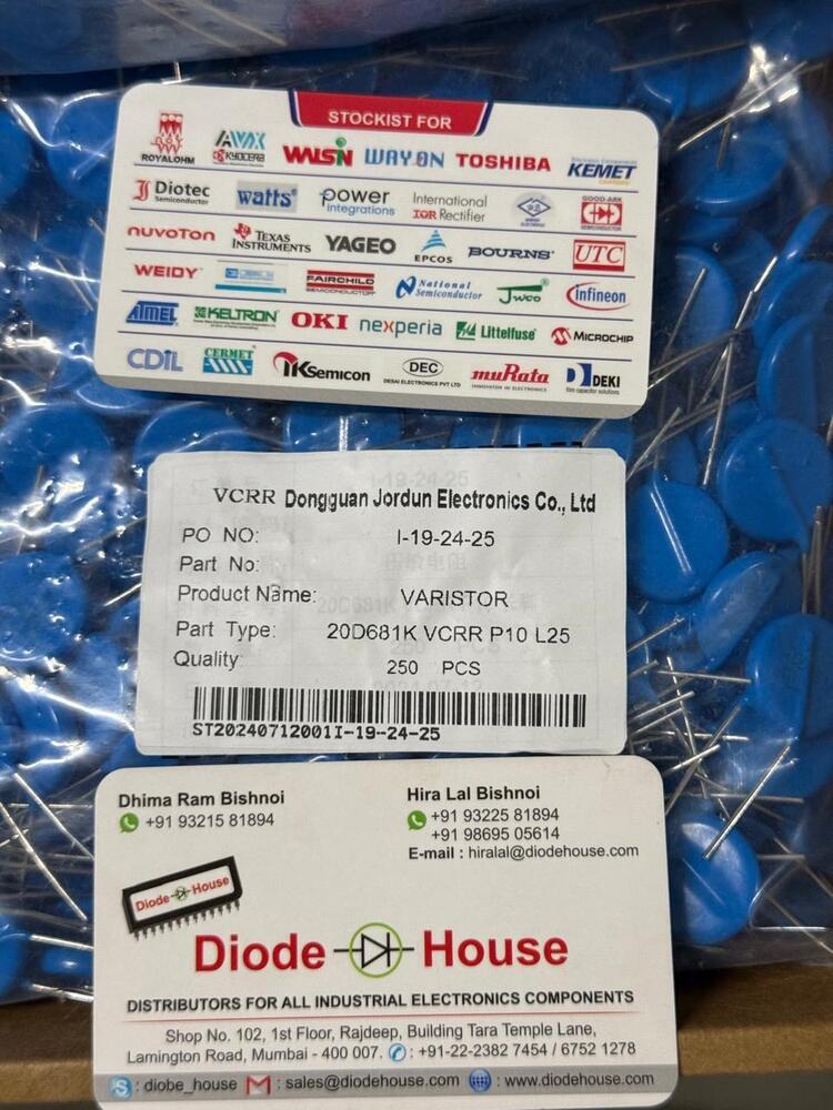 Mov-20d681k Metal Oxide Varistor Thakor (Vcrr) - Color: Silver