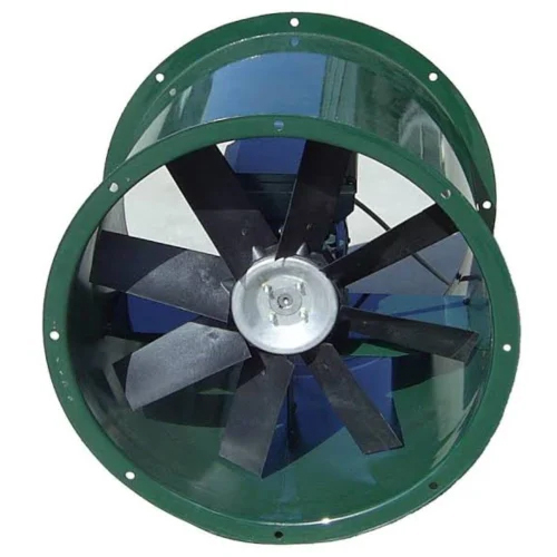 Exhaust Axial Flow Fan - Cast Iron, 6 Blades | 440V, 0.5 HP, Green Paint Coated, Electrical Power, Warranty Included