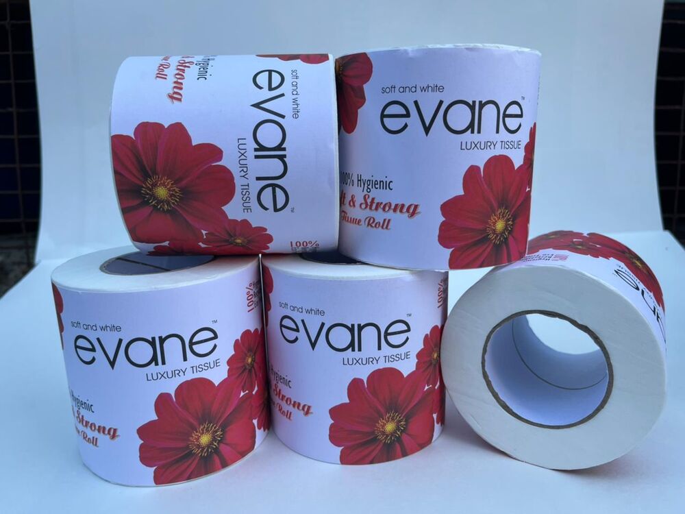 Evane Toilet Roll 3300 - White Paper, 3300cm Size | Soft Tissue Roll For Comfortable Cleaning