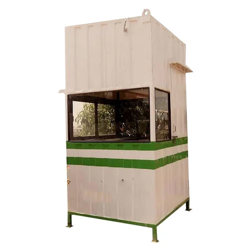 Ms Sheet Portable Security Guard Cabin - Color: White And Green