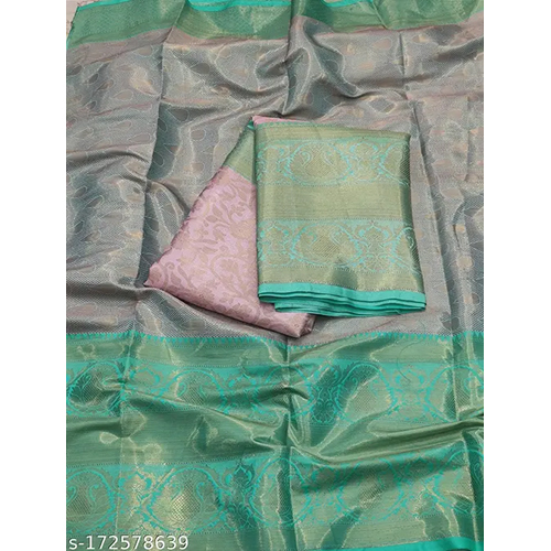 C Green Pink Tissue Best Off Years Saree - Feature: Lightweight