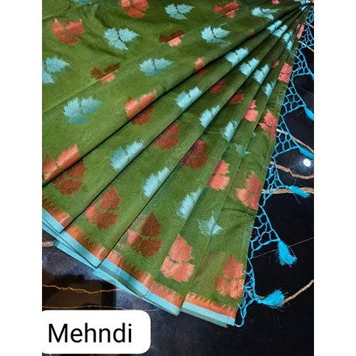 Banarshi Soft Cotton Blend Monica Mohabbate Patti Manisha Silk Saree - Color: Different Available