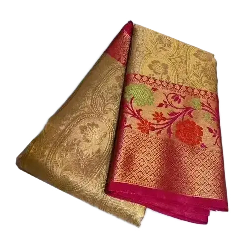 Banarsi Soft Moga Kota Check Pan Buta Janvi Tissue Paper Silk Saree - Color: Different Available