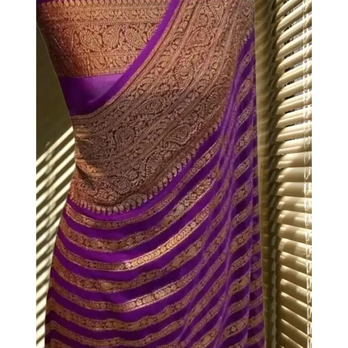 Banarshi Soft Warm Silk Line Jari Dyabal Janvi Silk Saree - Color: Different Available