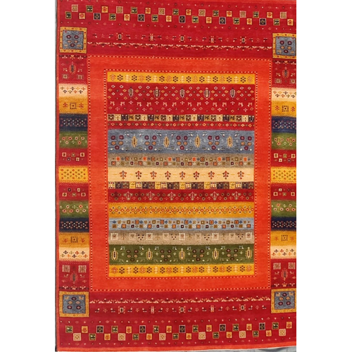 240x170 Red Rust Hand Knotted Rugs - Feature: Quick Drying