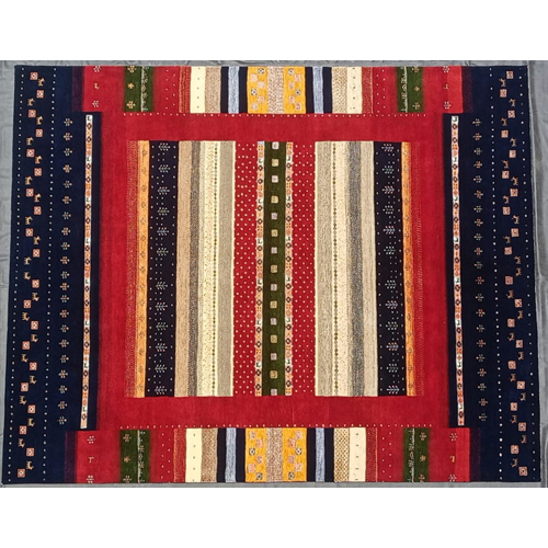 300X250 Blue Rust Hand Knotted Rugs - Feature: Washable
