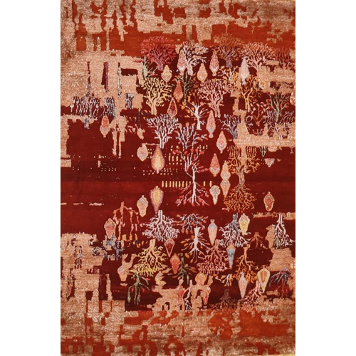 Red Beige Hand Knotted Rug - 240X170 cm Modern Rectangular Design with Multiple Thickness Options Ideal for Living Room or Bedroom