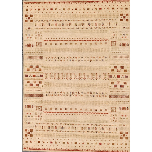 240X170 Cream Multi Hand Knotted Rugs - Feature: Washable