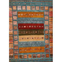 240X170 Blue Gold Hand Knotted Rugs