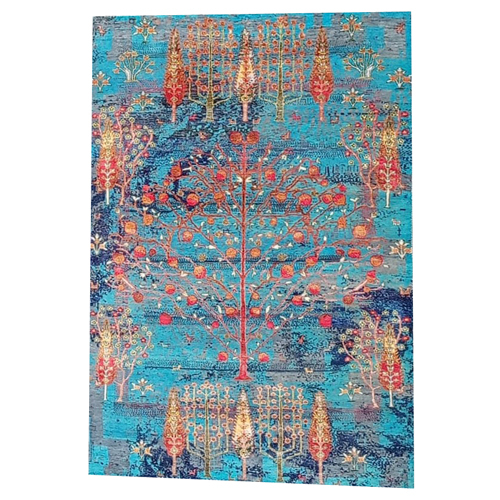 240X170 Blue Muty Hand Knotted Rugs - Feature: Washable