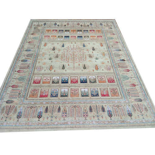 300X250 Cream Multi Hand Knotted Rugs - Feature: Washable