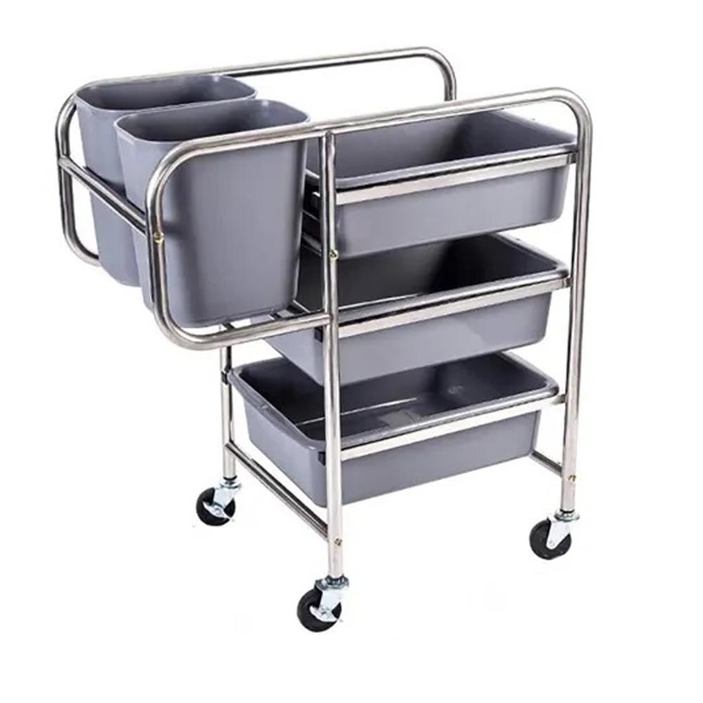 Restaurant Service Cart Trolley With Bucket - Color: Grey