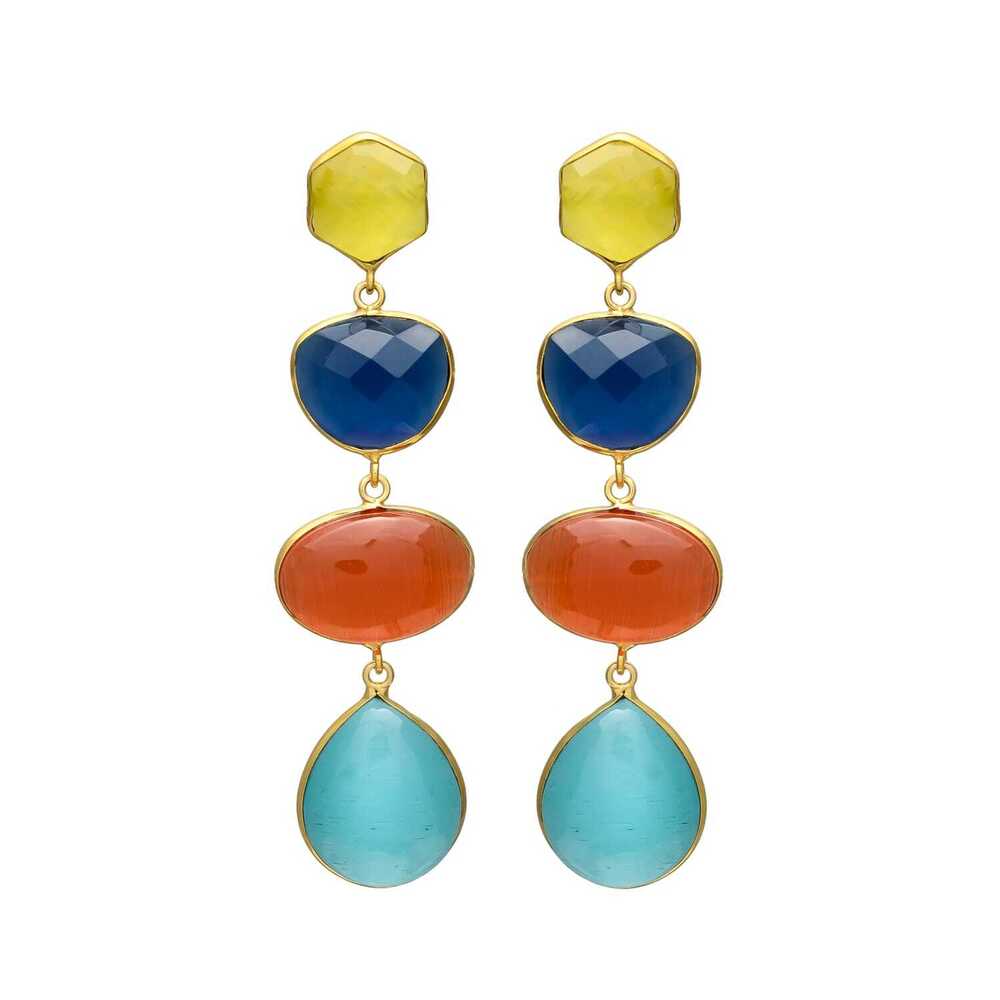 New Arrival Luxurious Long Multicolor Dangle Earrings for Women