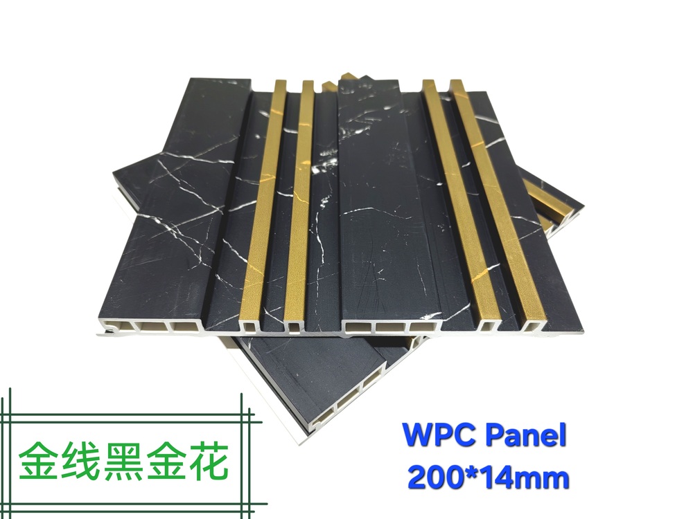 Golden lined 200*14mm WPC  panel