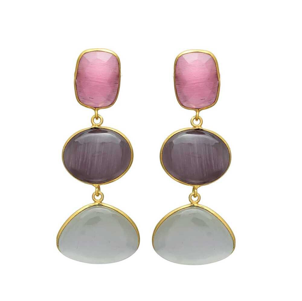 New Arrival Stunning Gemstone Earrings with Playful Colors and Bold Design