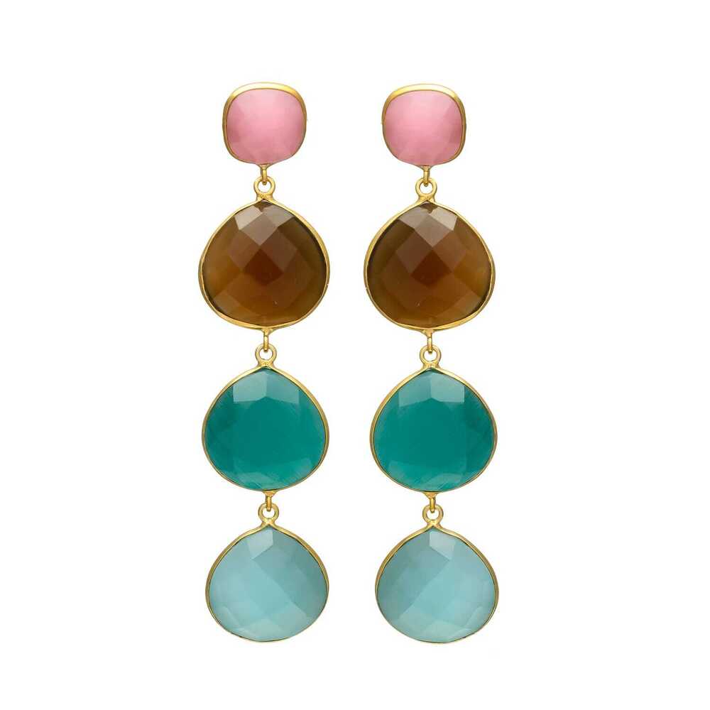 New Arrival Handcrafted Gemstone Drop Earrings with a Touch of Elegance