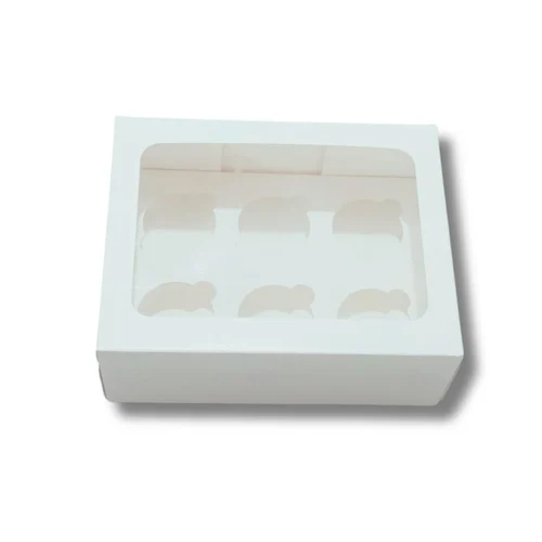 6 Piece Cupcake Box - Color: White