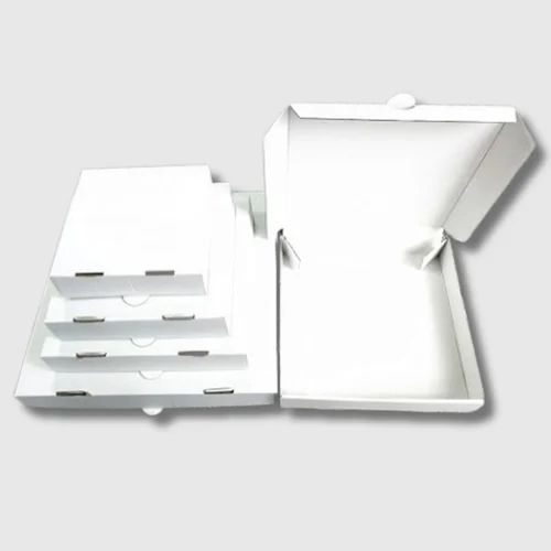 Single Wall 3 Ply Corrugated White Box for Pizza Packaging