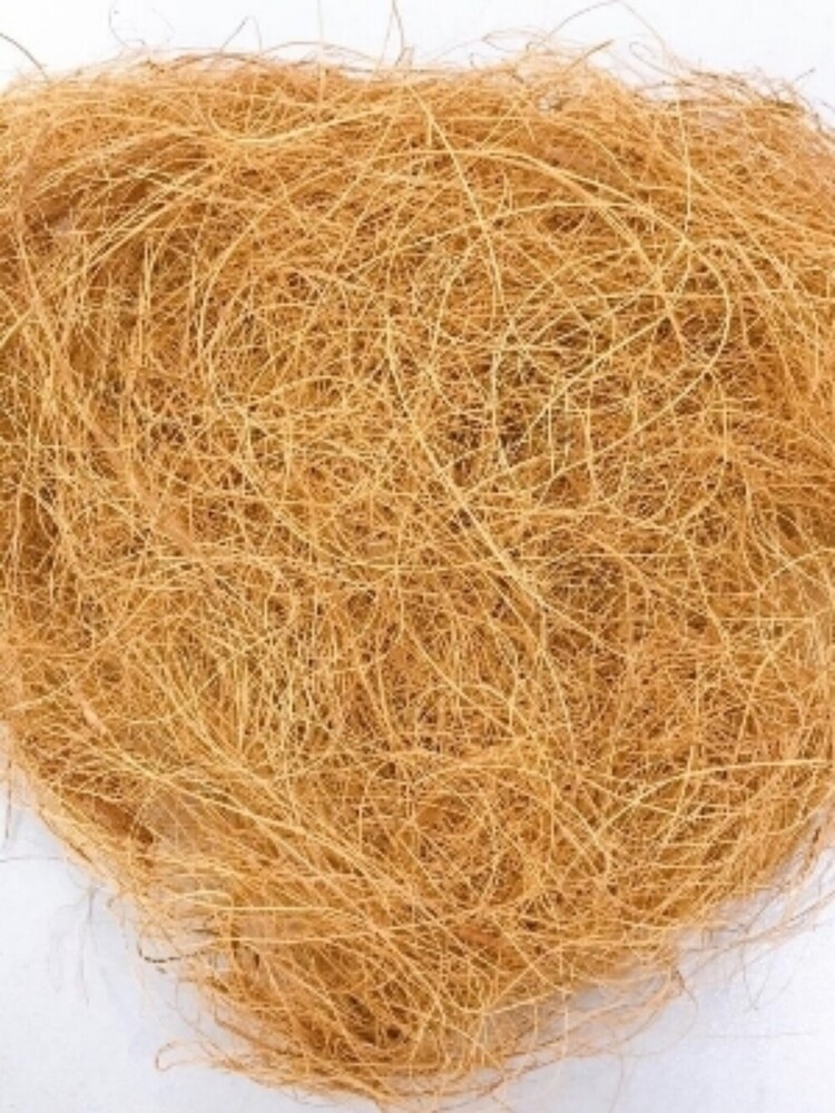 Coconut Coir Fiber - Loose Fiber, Light Brown Color, Eco-Friendly | Less than 1% Dust, Less than 5% Impurity, Ideal for Filling, Rope, Mats, Cushions