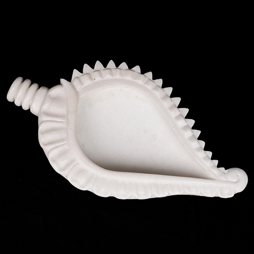 Marble Conch Shell Urli Bowl - Color: White