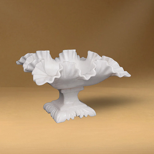 Marble Flower Standing Bowl - Color: Different Available