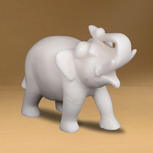 Marble Table Elephant Statues - Product Type: Sculpture